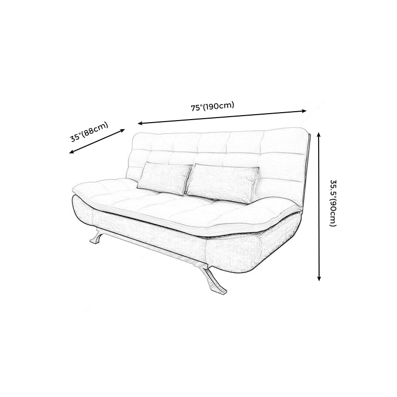 74.80" L√ó 34.65" W √ó 35.43" H Linen Slipcovered Couch  Armless Sofa with Biscuit Back