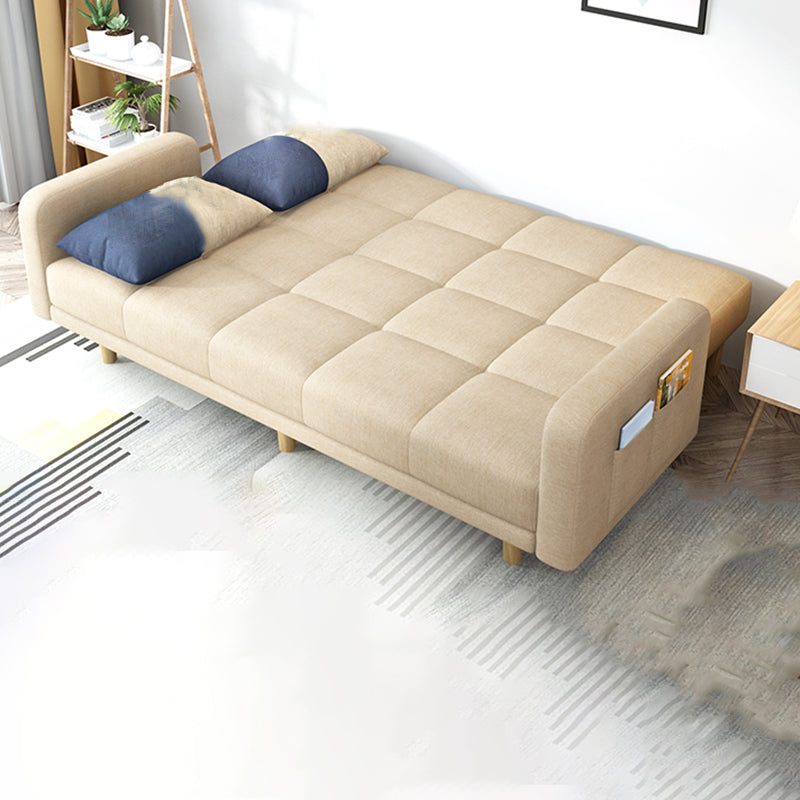 Modern Linen Tufted Sofa Bed 31"H Convertible Sofa with Square Arm