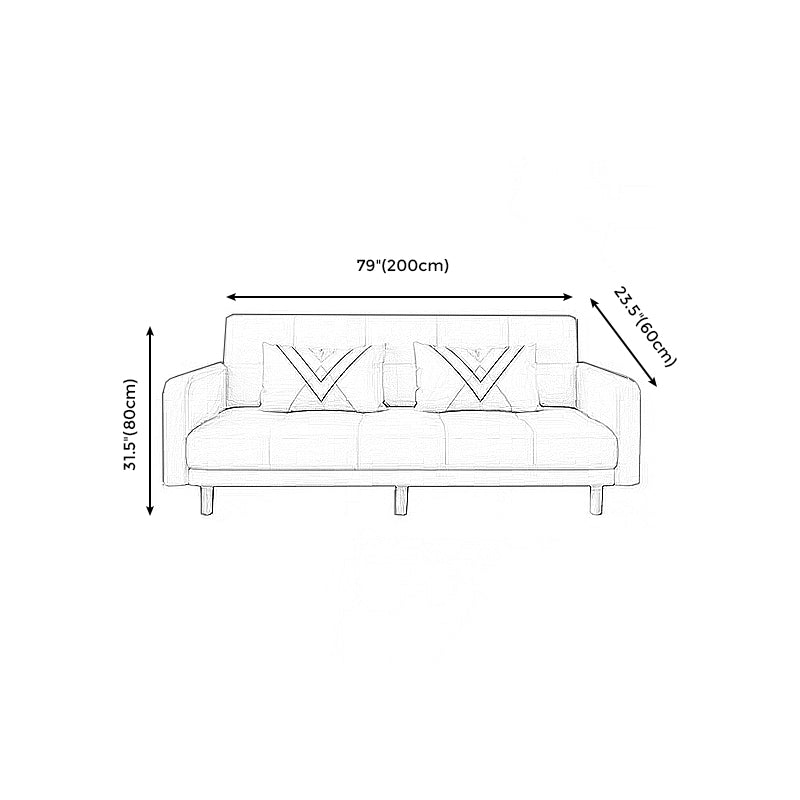 Modern Linen Tufted Sofa Bed 31"H Convertible Sofa with Square Arm