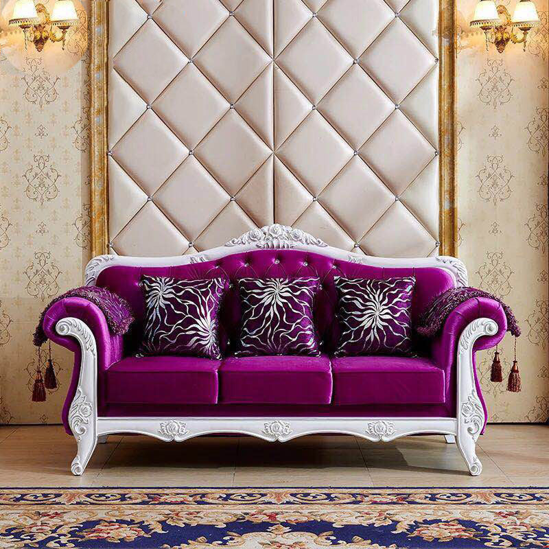 Traditional Tufted Rolled Arm Settee Slipcovered Sofa for Three People