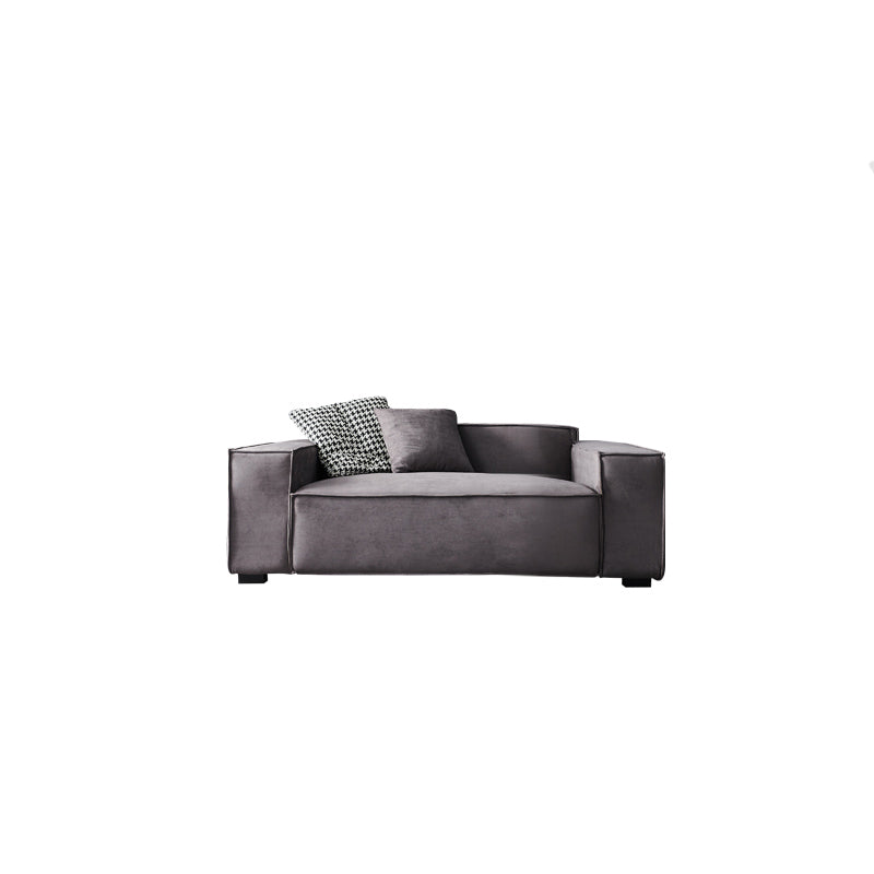 Stationary Stain-Resistant Faux Leather Sofa Living Room Gray Cushions Settee