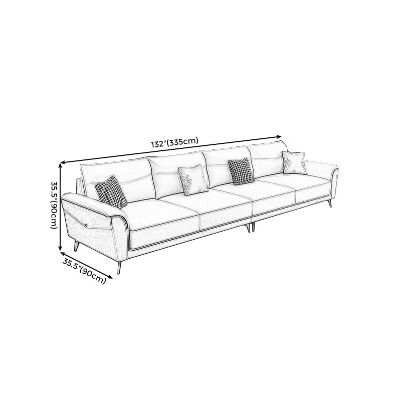 Modern Pillow Top Arm Sectional 35.43"High Cushion Back Sofa and Chaise