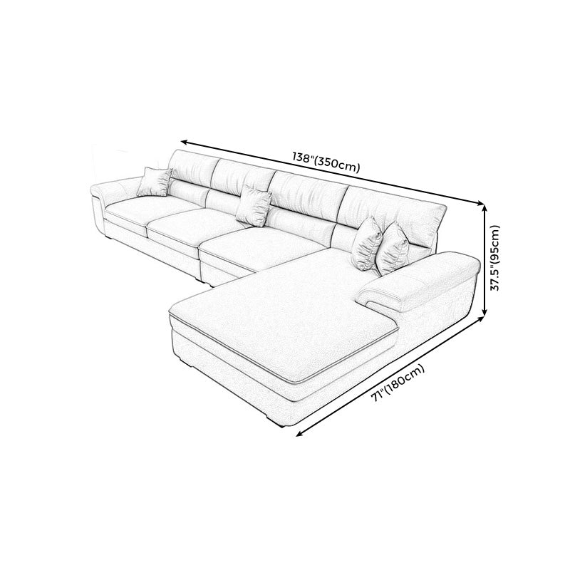 Modern Removable Cushions Sectionals 37.4"H Pillow Top Arm Sofa with 4 Pillows