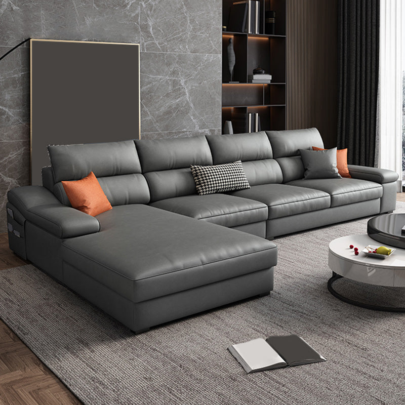 125.98"L x 68.9"W x 35.43"H Modern 5-Seat Fabric Sofa Cushion Back Sectional with Storage