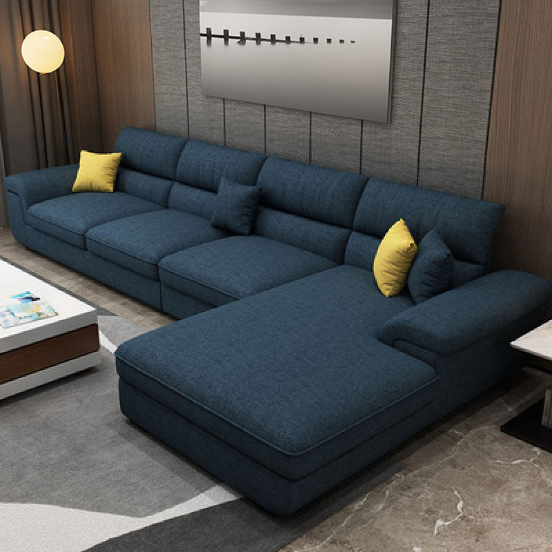 Contemporary L-Shape Modular Sectional Pillow Back Cushion Sofa and Chaise for Apartment