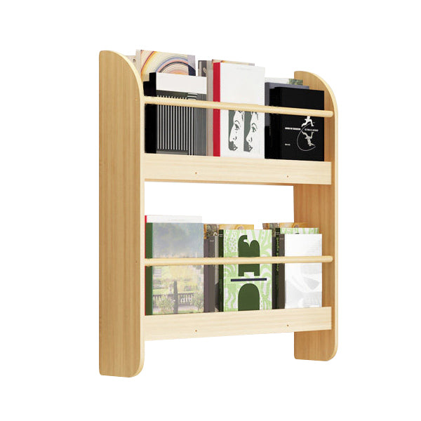 Pine Wood Wall Mounted Bookshelf Natural Scandinavian Bookcase for Bedroom