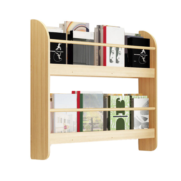 Pine Wood Wall Mounted Bookshelf Natural Scandinavian Bookcase for Bedroom