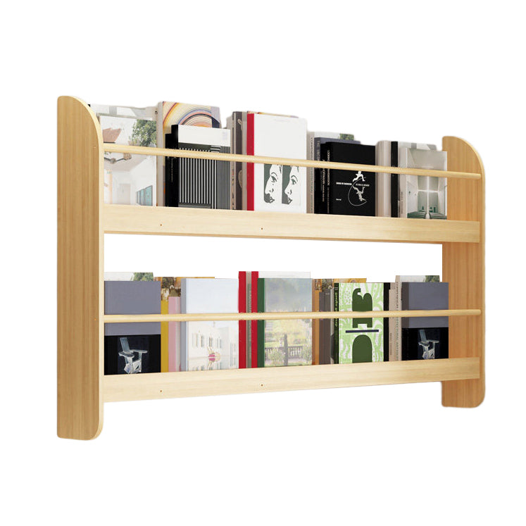 Pine Wood Wall Mounted Bookshelf Natural Scandinavian Bookcase for Bedroom