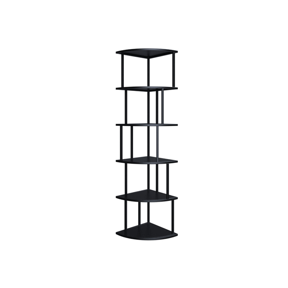 Scandinavian Iron Corner Bookshelf Vertical Open Bookcase for Bedroom