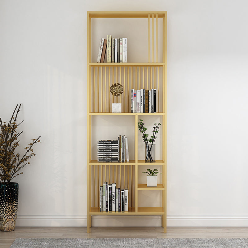 Metal Open Back Bookshelf Industrial Vertical Bookcase for Living Room