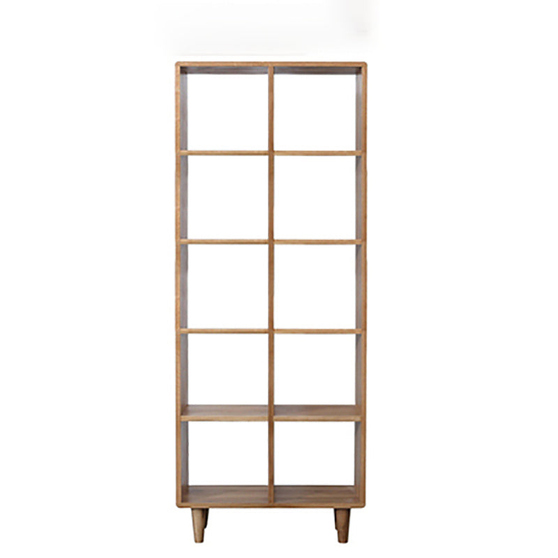 Natural Scandinavian Etagere Bookshelf White Oak Open Bookcase