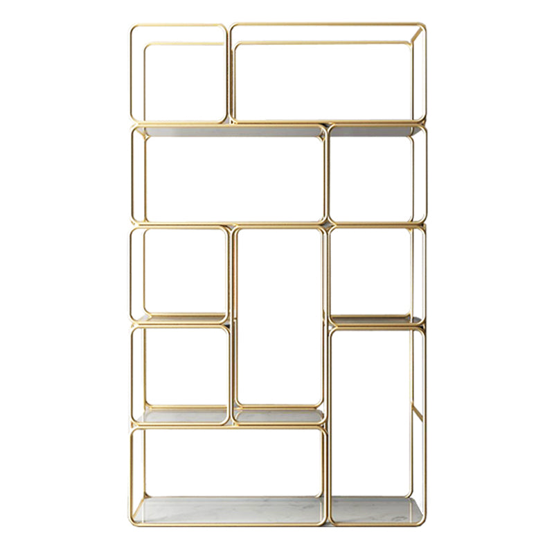 Glam Style Metal Bookshelf Etagere Shelf Bookcase for Home Office