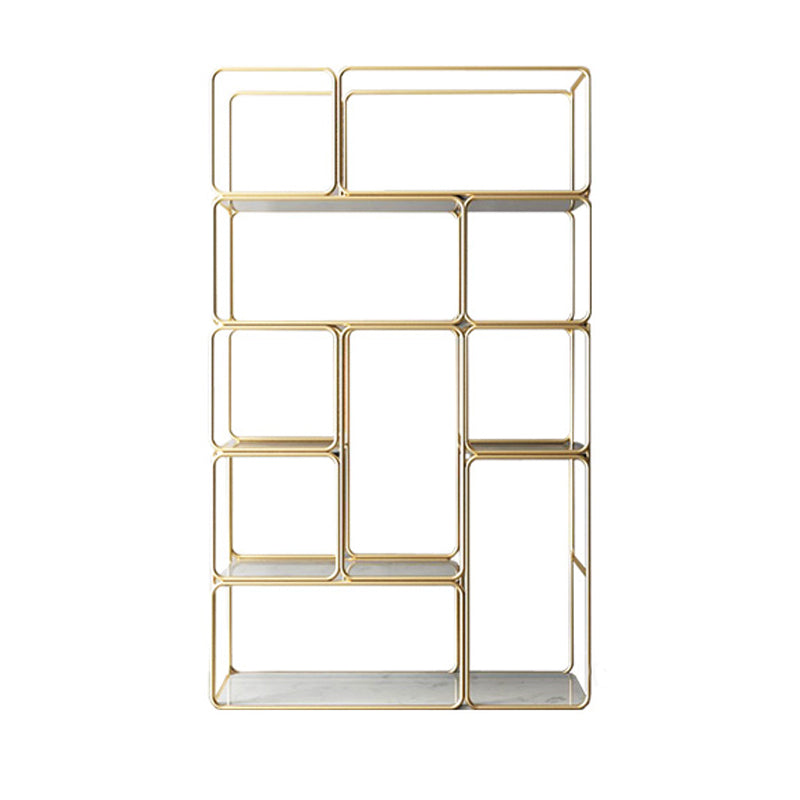 Glam Style Metal Bookshelf Etagere Shelf Bookcase for Home Office