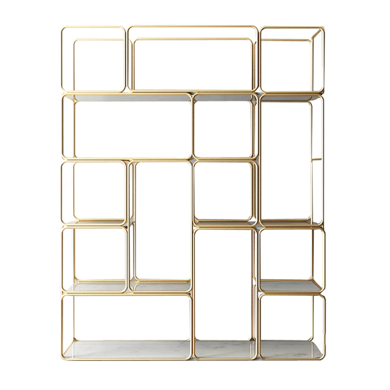 Glam Style Metal Bookshelf Etagere Shelf Bookcase for Home Office