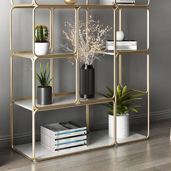 Glam Style Metal Bookshelf Etagere Shelf Bookcase for Home Office