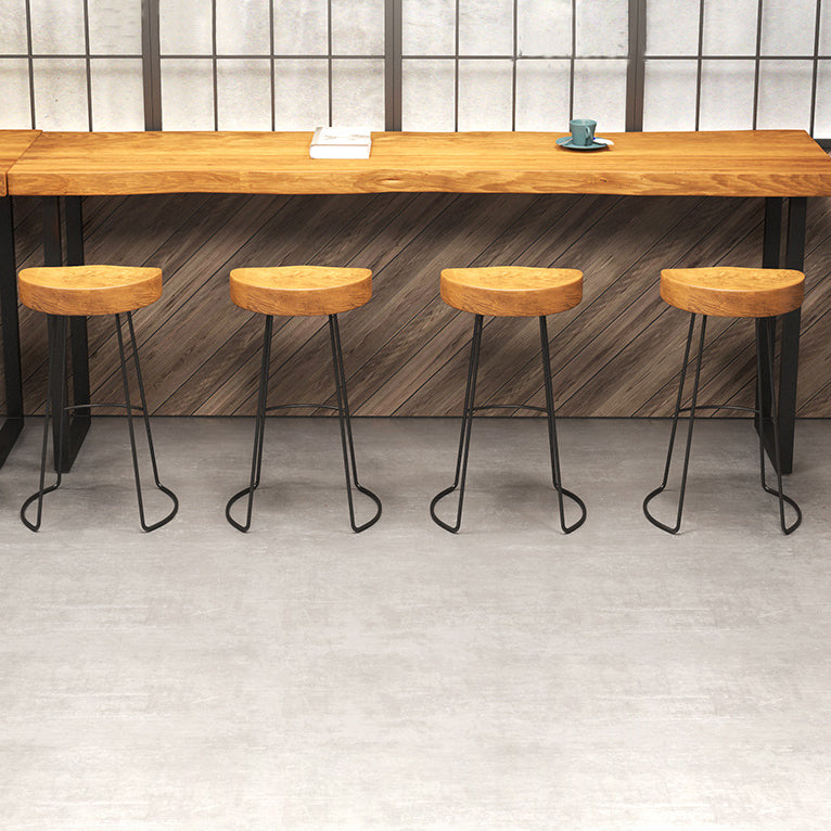 Industrial Bar Dining Table Solid Wood Bar Dining Table with Sled Base