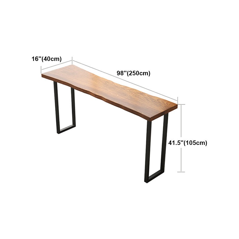 Industrial Bar Dining Table Solid Wood Bar Dining Table with Sled Base