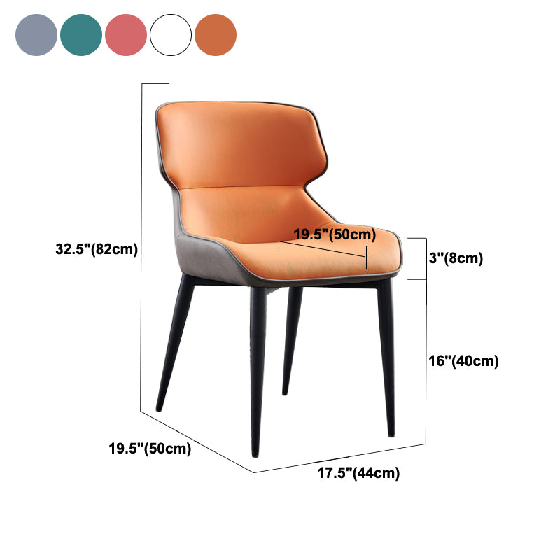 Industrial Wingback Armless Dining Chair PU Leather Dining Chairs for Home