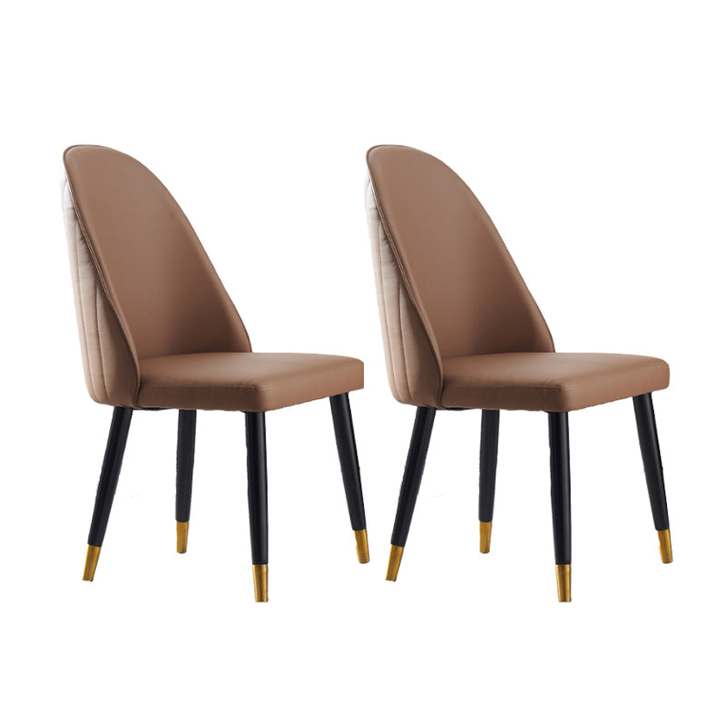 Nordic Glam Chairs Dining Armless Chair for Kitchen with Wooden Legs