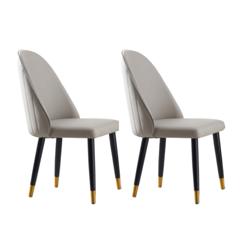 Nordic Glam Chairs Dining Armless Chair for Kitchen with Wooden Legs