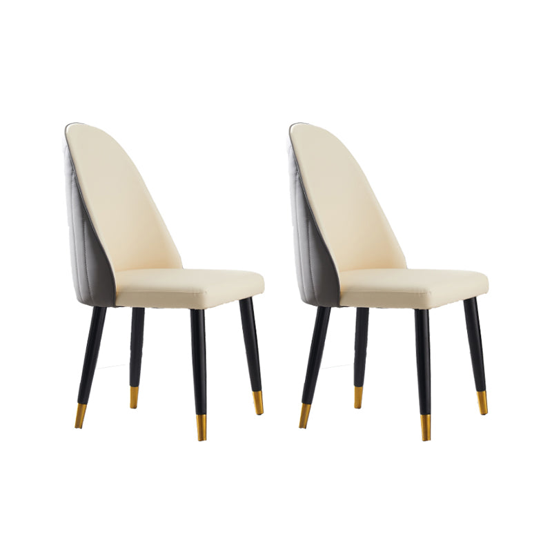 Nordic Glam Chairs Dining Armless Chair for Kitchen with Wooden Legs