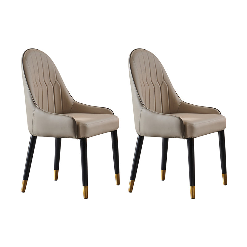 Nordic Glam Chairs Dining Armless Chair for Kitchen with Metal Legs