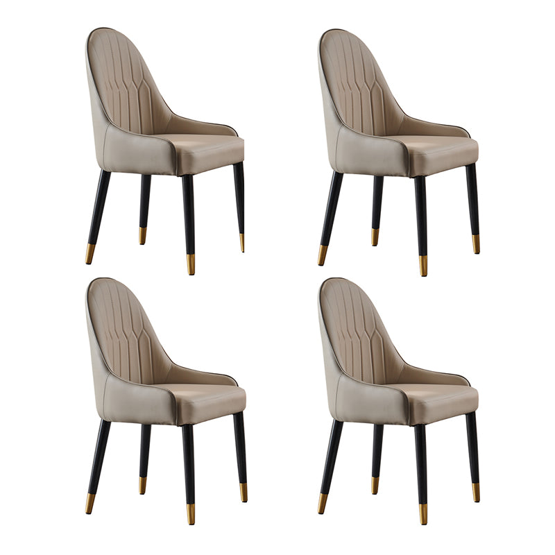 Nordic Glam Chairs Dining Armless Chair for Kitchen with Metal Legs