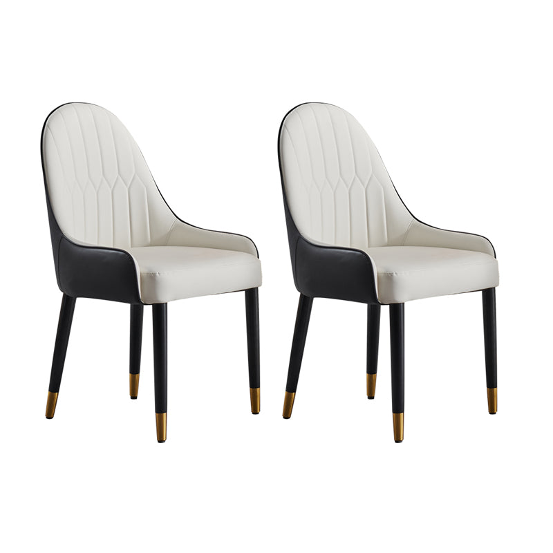 Nordic Glam Chairs Dining Armless Chair for Kitchen with Metal Legs