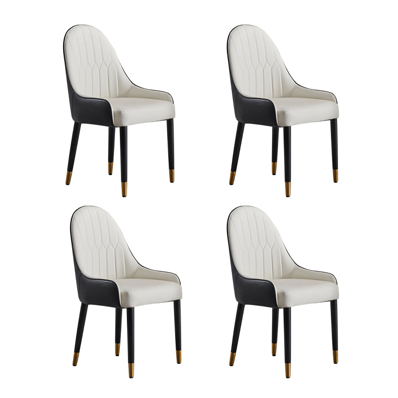 Nordic Glam Chairs Dining Armless Chair for Kitchen with Metal Legs