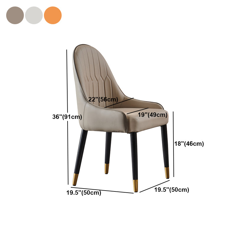 Nordic Glam Chairs Dining Armless Chair for Kitchen with Metal Legs