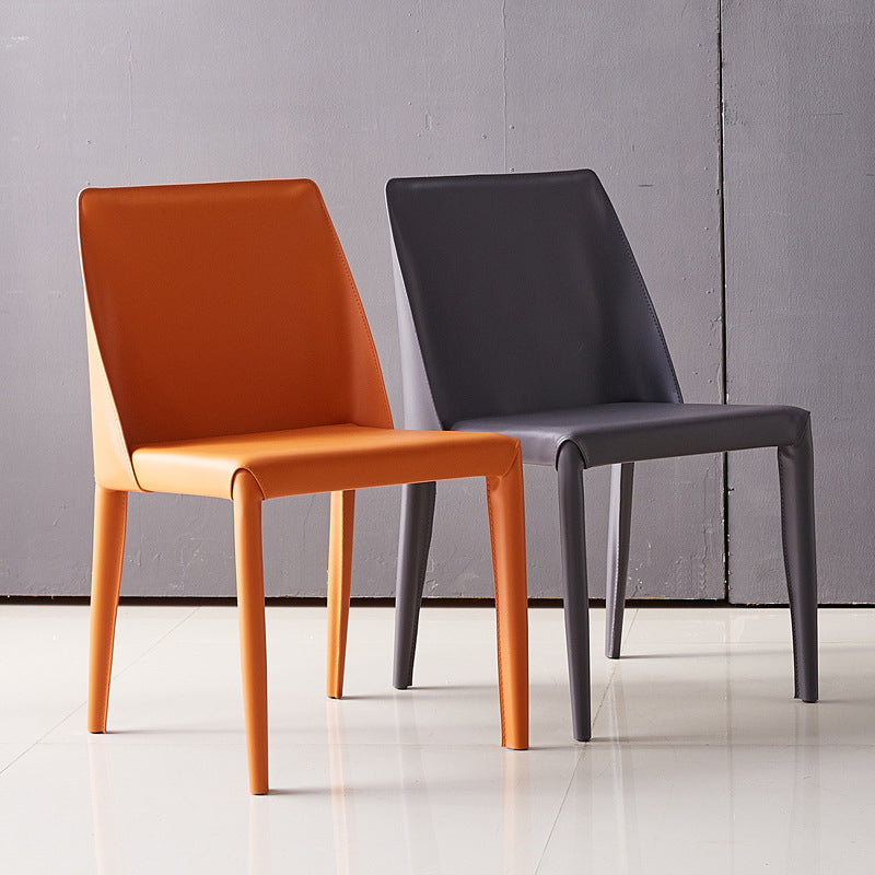 Modern Chair Dining Armless Chairs for Kitchen with Metal Legs