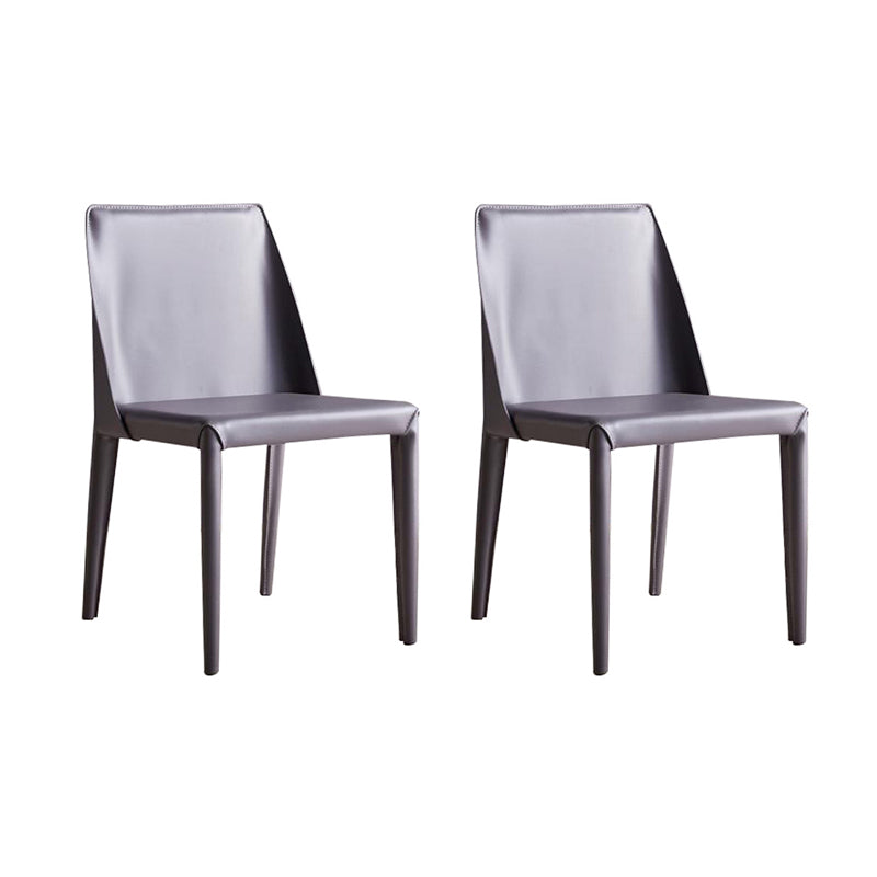 Modern Chair Dining Armless Chairs for Kitchen with Metal Legs