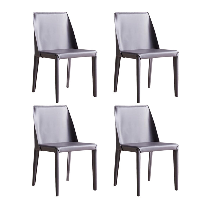 Modern Chair Dining Armless Chairs for Kitchen with Metal Legs