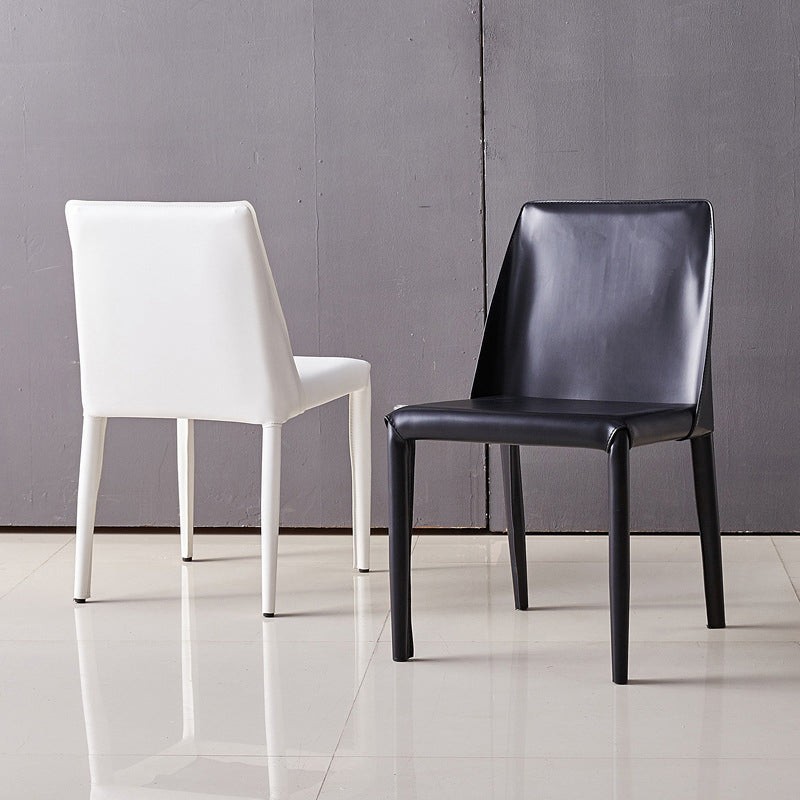 Modern Chair Dining Armless Chairs for Kitchen with Metal Legs