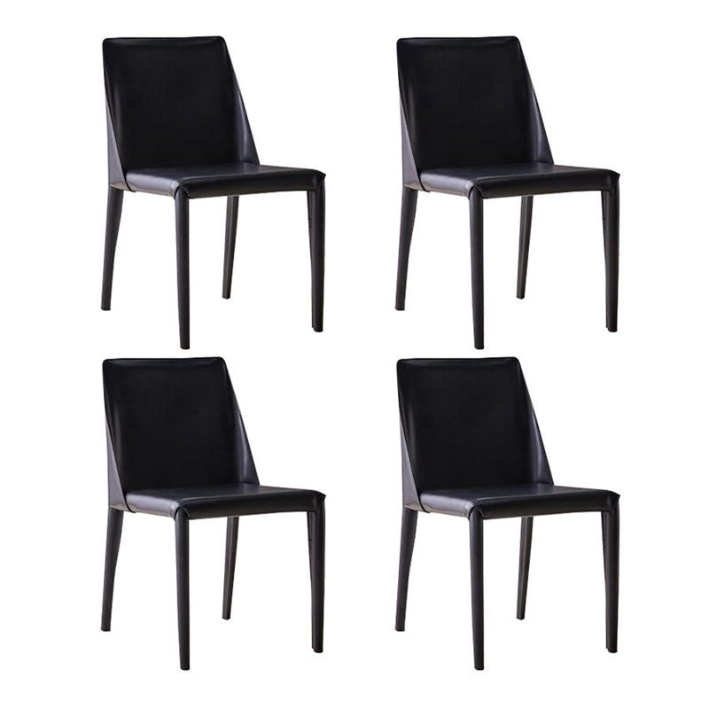 Modern Chair Dining Armless Chairs for Kitchen with Metal Legs