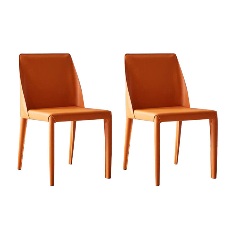 Modern Chair Dining Armless Chairs for Kitchen with Metal Legs