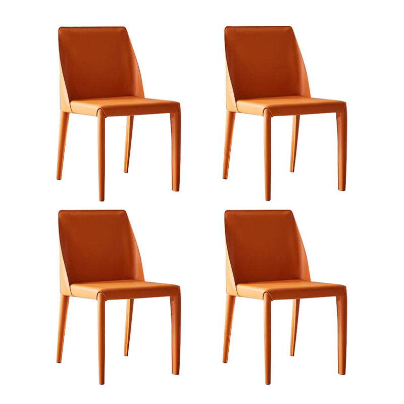 Modern Chair Dining Armless Chairs for Kitchen with Metal Legs