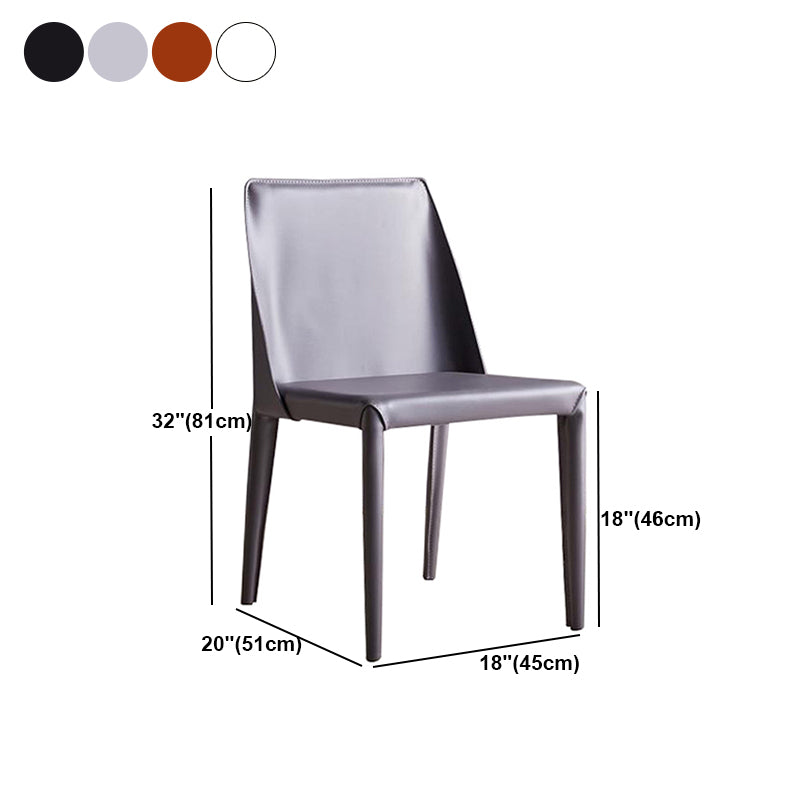 Modern Chair Dining Armless Chairs for Kitchen with Metal Legs