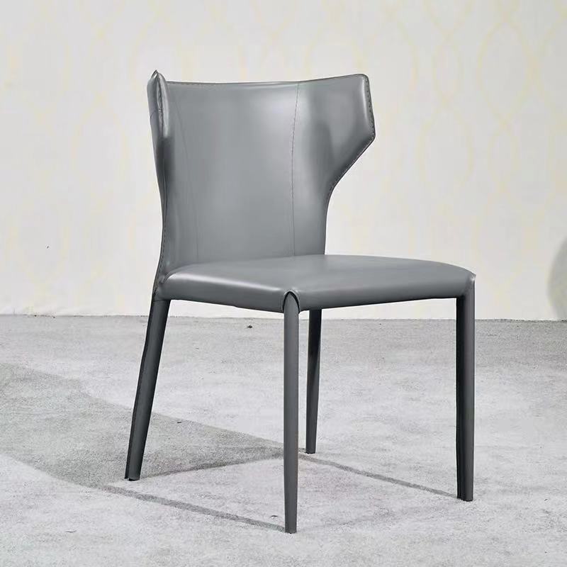 Modern Chair Dining Armless Wingback Chair for Kitchen with Metal Legs