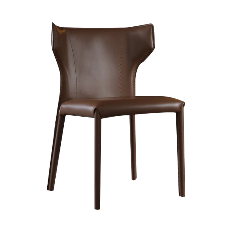 Modern Chair Dining Armless Wingback Chair for Kitchen with Metal Legs