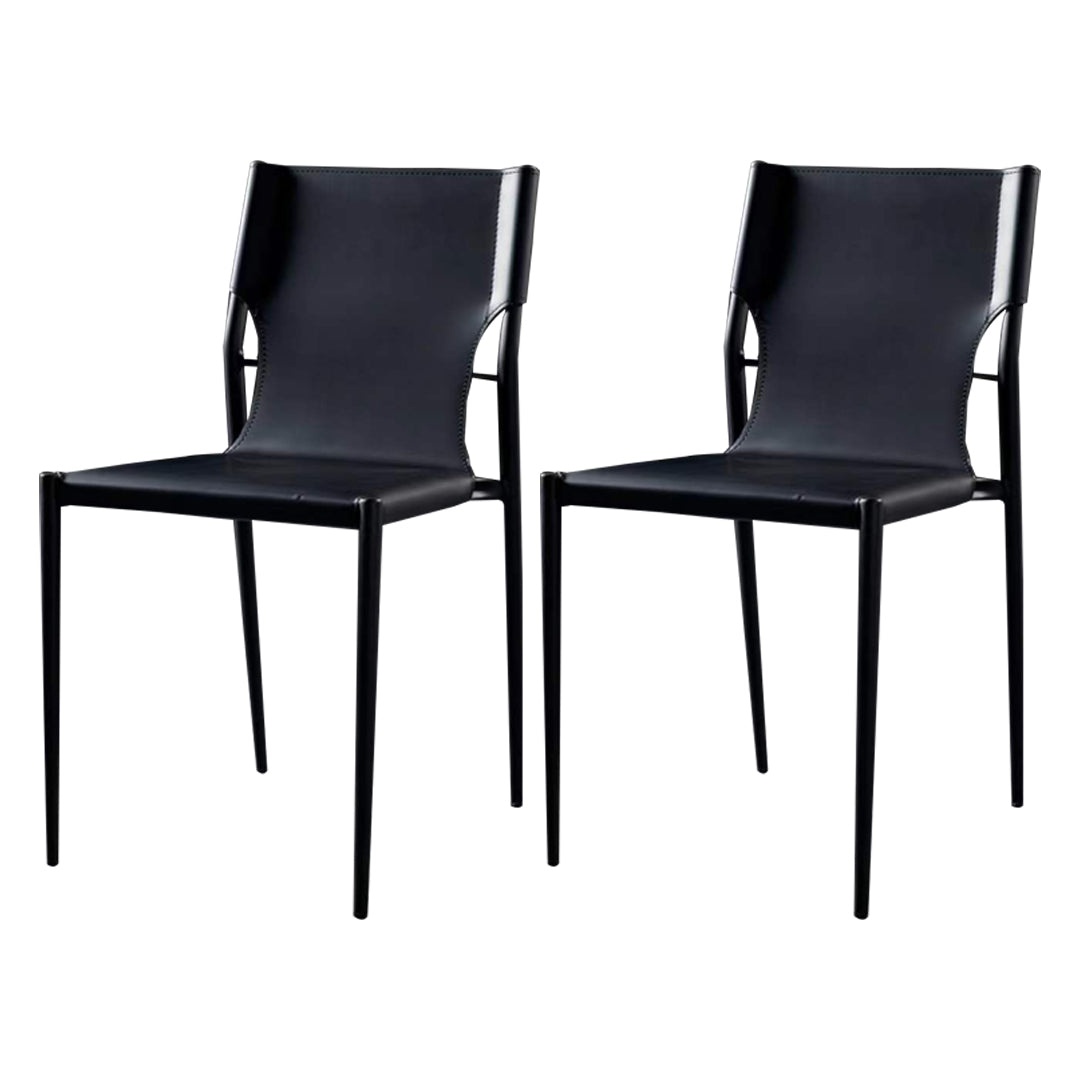 Industrial Chairs Dining Armless Chairs for Kitchen with Metal Legs