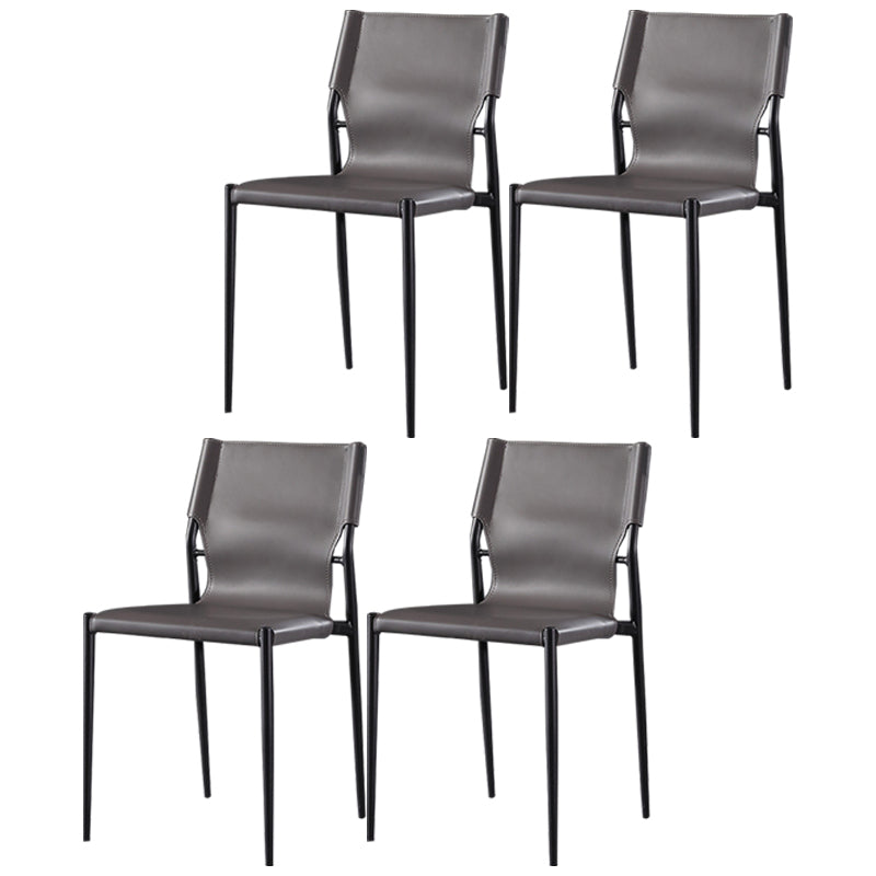 Industrial Chairs Dining Armless Chairs for Kitchen with Metal Legs