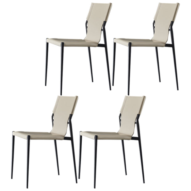 Industrial Chairs Dining Armless Chairs for Kitchen with Metal Legs