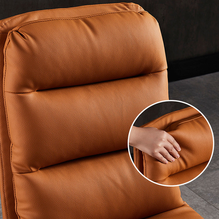 Minimalist Style Armless Solid Back Chair for Home Faux Leather Side Chair