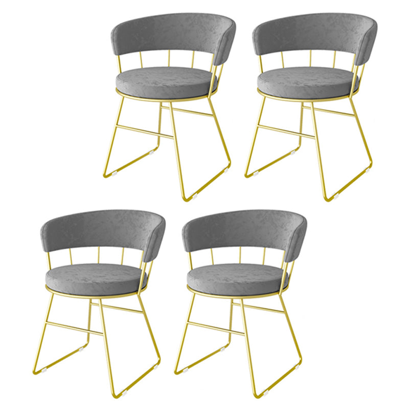 Scandinavian Upholstered Side Chairs Armless Open Back Chairs