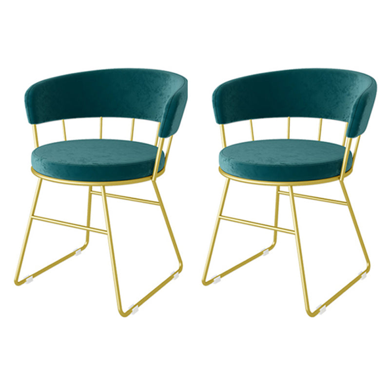 Scandinavian Upholstered Side Chairs Armless Open Back Chairs