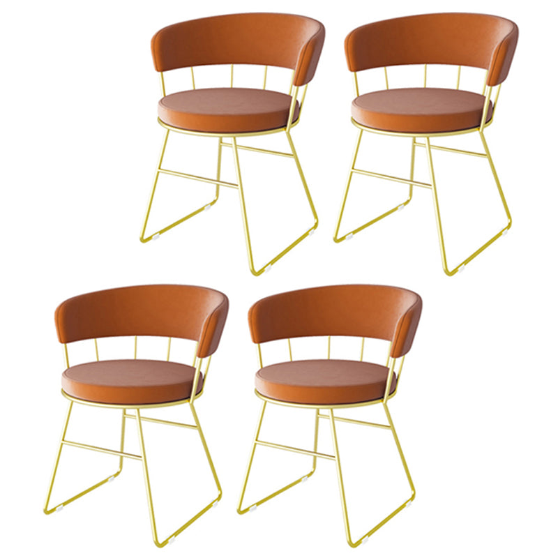 Scandinavian Upholstered Side Chairs Armless Open Back Chairs