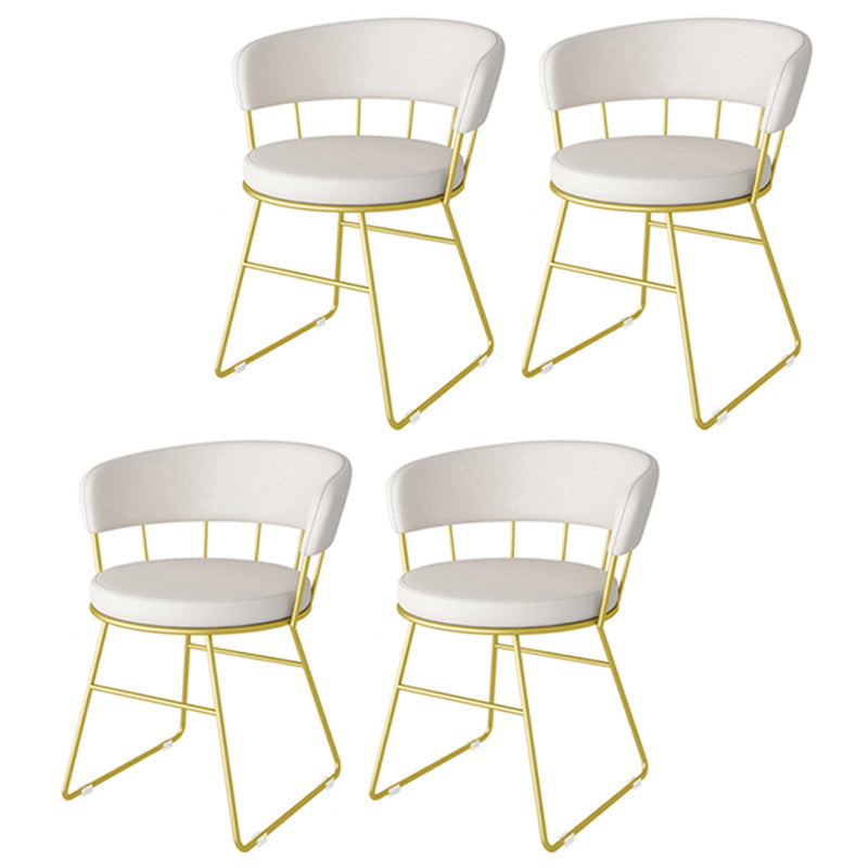 Scandinavian Upholstered Side Chairs Armless Open Back Chairs