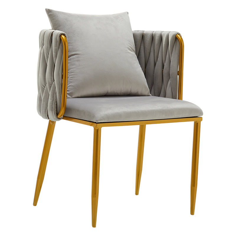 Scandinavian Armless Solid Back Chair Upholstered Side Chairs