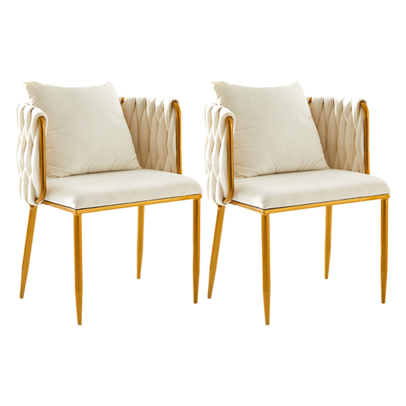 Scandinavian Armless Solid Back Chair Upholstered Side Chairs